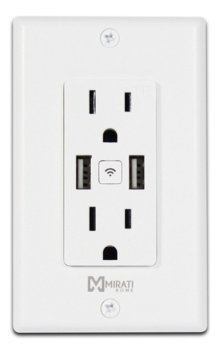 Enchufe De Pared Inteligente Wifi Mirati Home Mcp1 C/2 Usb