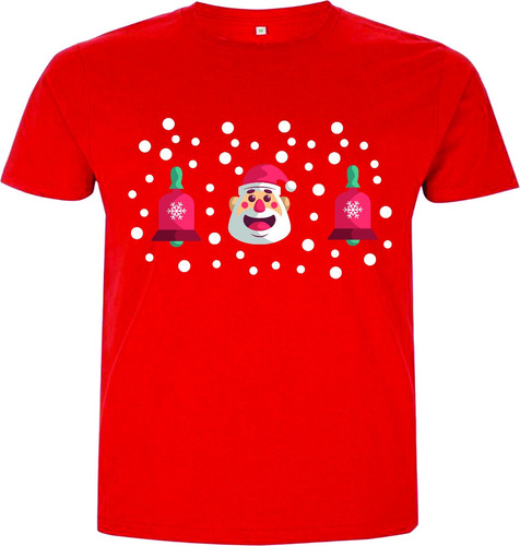 Camisetas Navideñas Papa Noel Campana Nieve Adultos Y  Niños