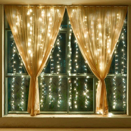 Luces De Cortina Usb Hada Cadena Brillante Luces 200 Led 2m