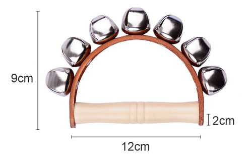 Cascabeles De Madera Con Mango De Cascabeles, 7 Unidades