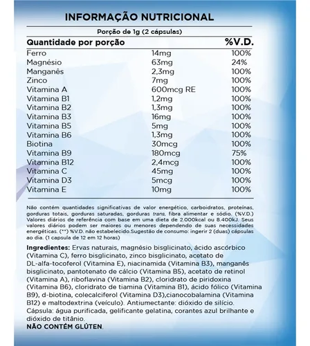 Imagem 5 de 5 de Kit 2 Vita Baby Caps Casal Polivitamínico Ácido Fólico