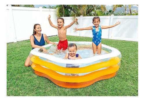 Imagen 2 de 2 de Alberca inflable estrella Intex 56495 460L naranja