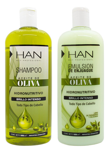 Han Oliva Shampoo + Acondicionador Nutricion Brillo 500ml