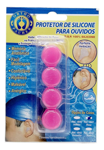 Protetor De Ouvido De Silicone Moldável 2 Pares Orthopauher