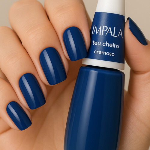 Kit 3 Esmaltes Impala Cremosos Coleção Tons De Azul