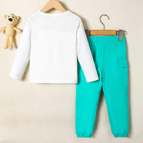 Conjunto Urbano Llamativo Niño 3-7 A Con Estampado De Osito Cian 3-4 A