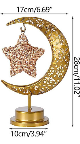 Lámpara Led De Hierro Ramadán En Forma De Media Luna Color De La Estructura A