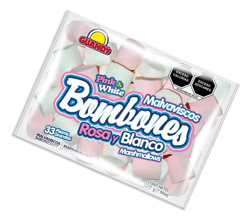 Bombones Rosa Y Blanco Marca Guandy 225g