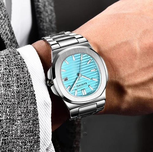 Relógio Masculino Bangwei Bw883 Prova D'água Pulseira Em Aço