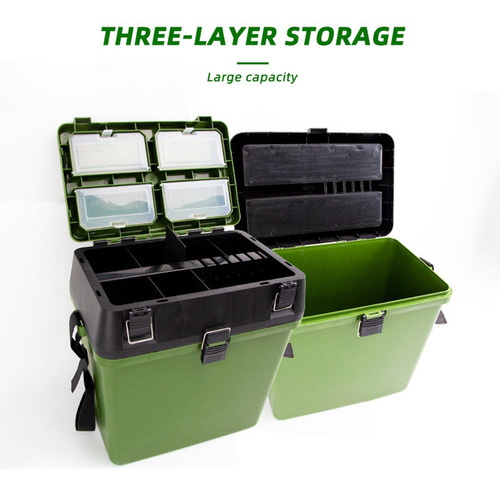 Pesca Multiuso Tackle Box Pesca Bucket Seat Travel Robusta
