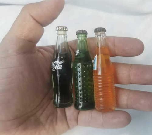 Lote 3 Minis Botellas Coca Fanta Sprite 90s Botellitas (Usado)