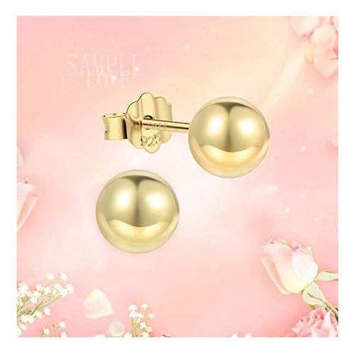 Aretes Chapados En Oro De 18 Quilates Con Bola De Plata