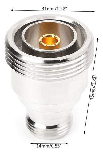 Adaptador Coaxial De Microondas Rf L29 7/16 Din Fêmea Para N