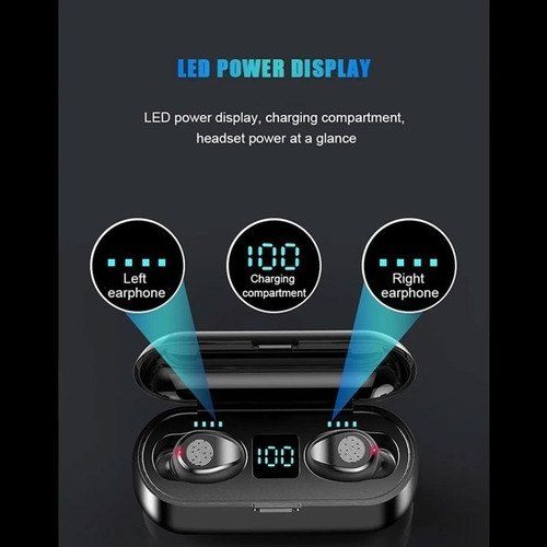 Audífonos Inalámbricos Bluetooth Manos Libres F9 Touch Color Negro