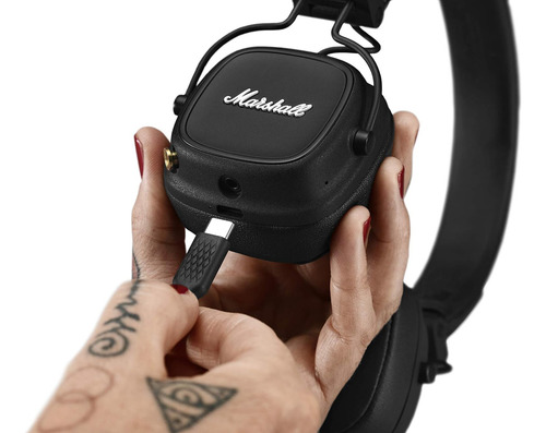 Auriculares inalámbricos Bluetooth Marshall Major Iv, color negro