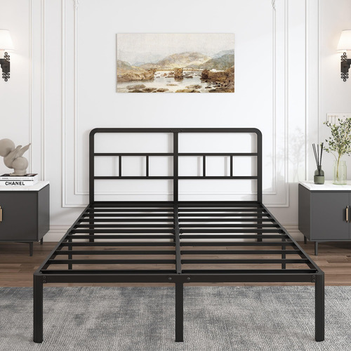 Riwanca Base De Cama Tamano Queen De 14 Pulgadas Con Cabecer