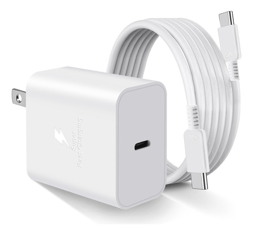 Cargador Rápido Usb C De 45 W Con Cable De 1.8m, Para Samsun