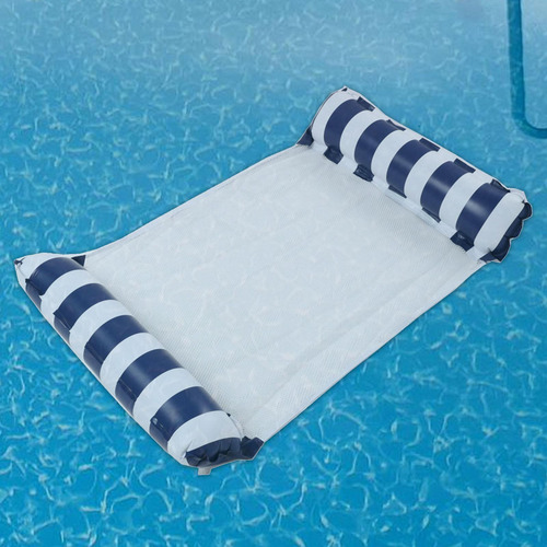 Hamaca Flotante Inflable Para Piscina Para Rayas Azul Oscuro