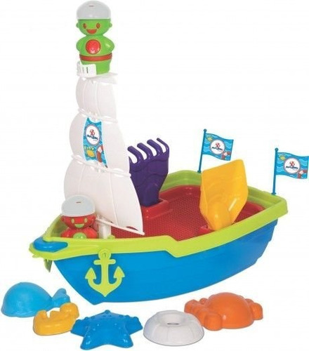 Brinquedo Barquinho De Praia Infantil + Acessórios Mercotoys