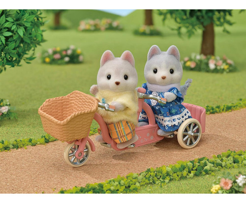Muñecos Miniatura Sylvanian Families Hermano Husky En Tandem