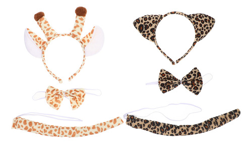 2 Juegos De Diademas Para Cosplay, Pelo De Leopardo Y Jirafa