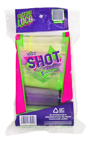Vasos Tequileros Shot De Plástico Colores 50pzas