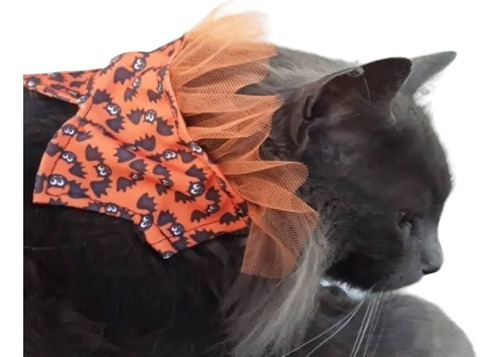 Collar Gato Tela Halloween Disfraz Creaciones Zaimor