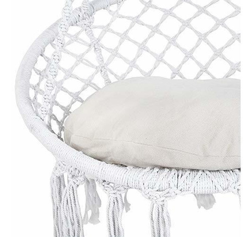 Hamaca Colgante Macramé Columpio Con Cojín