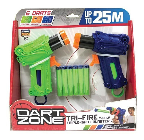 Pistolas Dardos dart zone tri-fire triple-shot blaster X 2