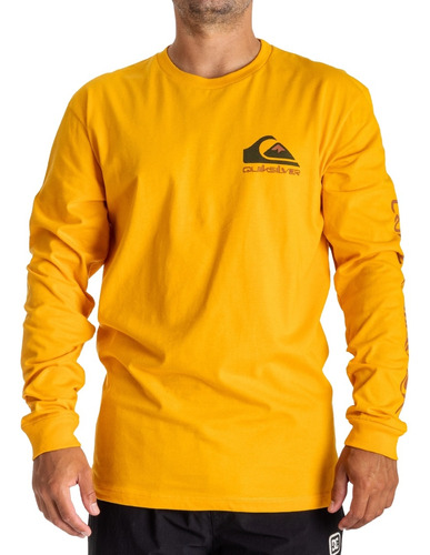 Remera Manga Larga Omni Logo Quiksilver Amarillo