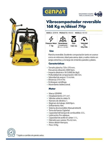 Imagen 2 de 2 de Rana Compactadora Diesel De 168kg Nueva