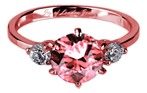 Anillo Oro 10k Certificado Diamante Rosa Mod Illusion