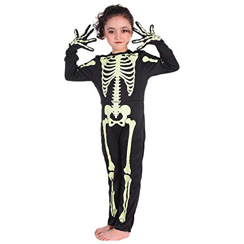 Disfraz De Esqueleto De Halloween Niños, Traje De Cala...
