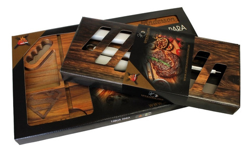 Kit Churrasco Ponte Preta (tábua De Carne + Kit Utensílios) Cor Marrom