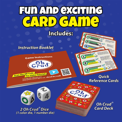 Jogo De Cartas E Dados Oh Crud Family 2-6 Jogadores Com Mais