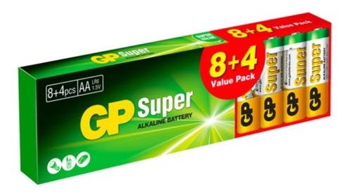 Pilas Alcalina Gp Super Aa 1.5v X 12 Uds