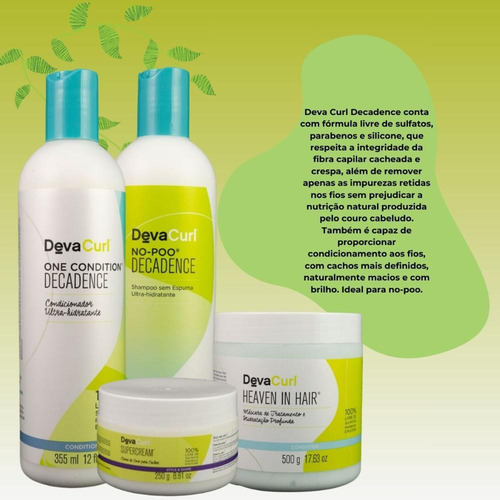 Devacurl No-poo Decadence Kit Home Care (4 Produtos)