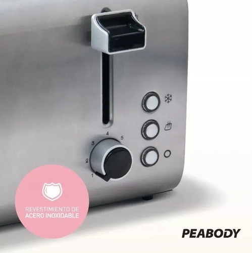 Imagen 4 de 10 de Tostadora 4 Panes Acero Inox Smartchef Peabody T8520 Full