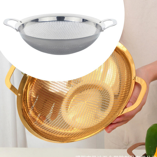 Escurridor De Cocina De Acero Inoxidable Con Asas, Filtro De