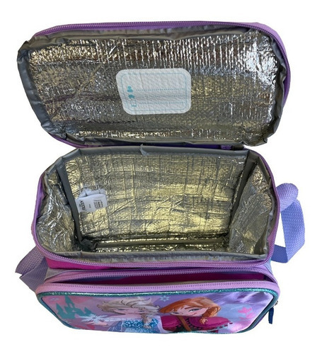 Lonchera Cuadrada Escolar Frozen Satin Niñas Disney Color Violeta