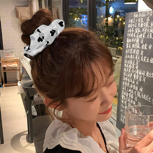 Scrunchies Con Estampado De Corazones Gomas Para El Pelo Con