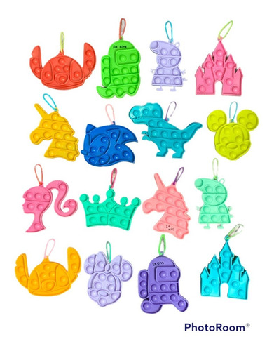 Imagen 1 de 1 de Mini Pop It Pack X15 Silicona Popit Colgante Nacional