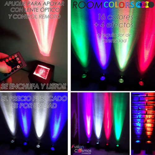 Imagen 9 de 10 de Bañador Led Interior Exterior Efectos Rgb 3w C/ Lente Óptico