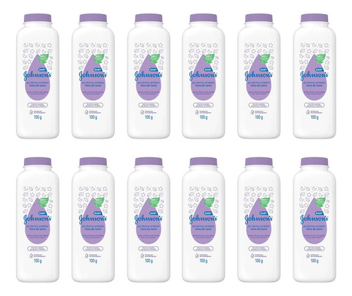 Kit 12 Talco Johnsons Baby 100g Dermo Protetor Hora Do