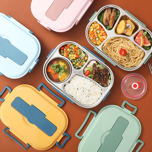 . Fiambrera Bento Portátil A Prueba De Fugas Con 4