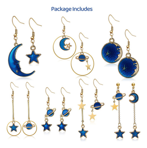 Par De Pendientes Planet Earrings Con Forma De Estrella Y Lu