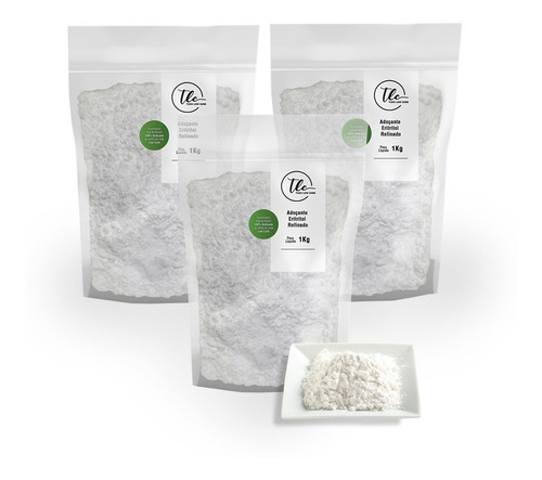Combo Adoçante Eritritol Refinado 3 Kg Tlc Tudo Low Carb