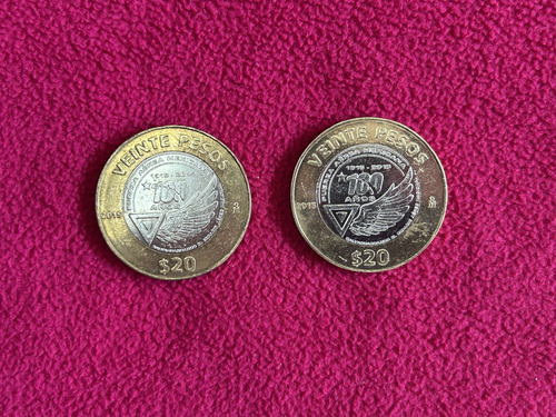 1 Moneda De 20 Pesos De Fuerza Aerea Mexicana Circula Escasa (Usado)