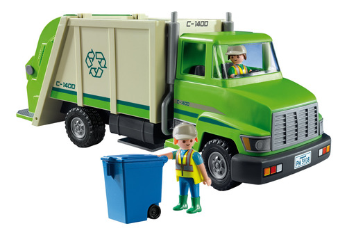 Juguete De Camión Verde De Reciclaje Playmobil