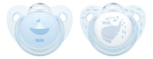 Chupete Nuk Rose & Blue Materno Tetina Plana 0 - 6 M Color Celeste